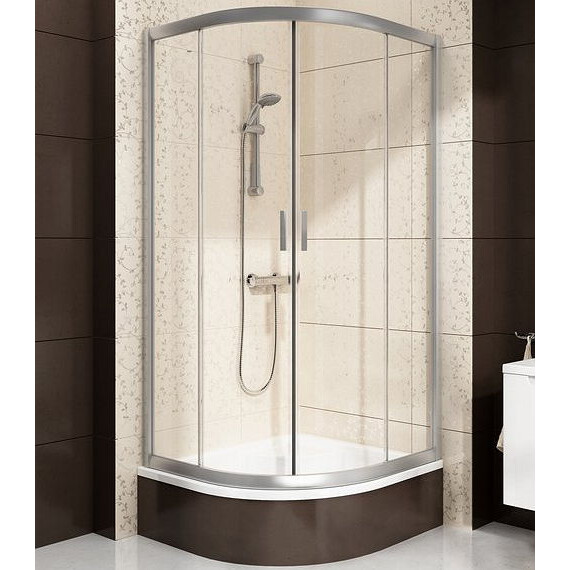 ДУШЕВОЙ УГОЛОК ПОЛУКРУГЛЫЙ RAVAK BLIX BLCP4-90 SABINA САТИН+ТРАНСПАРЕНТ