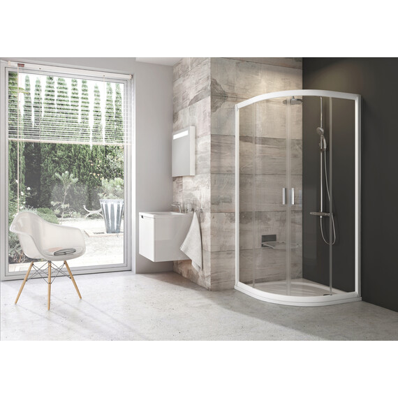 ДУШЕВОЙ УГОЛОК ПОЛУКРУГЛЫЙ RAVAK BLIX BLCP4-90 БЕЛЫЙ+ТРАНСПАРЕНТ