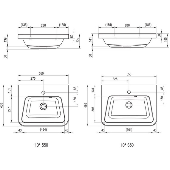 УМЫВАЛЬНИК RAVAK 10° 650 ИЗ ЛИТОГО МРАМОРА