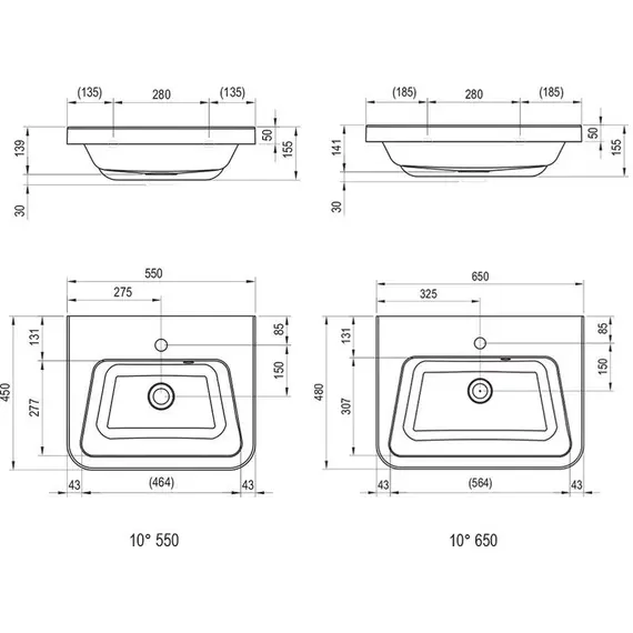 УМЫВАЛЬНИК RAVAK 10° 650 ИЗ ЛИТОГО МРАМОРА