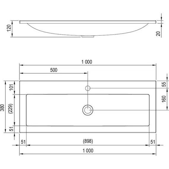 УМЫВАЛЬНИК RAVAK CLEAR 1000