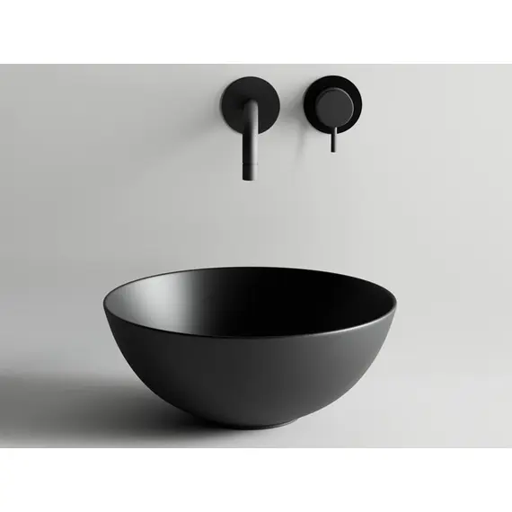 УМЫВАЛЬНИК ЧАША НАКЛАДНАЯ КРУГЛАЯ (ЦВЕТ ЧЁРНЫЙ МАТОВЫЙ) CERAMICA NOVA ELEMENT 358X358X155 ММ
