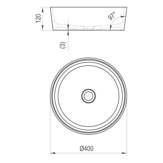 УМЫВАЛЬНИК RAVAK MOON 1 БЕЗ ПЕРЕЛИВА