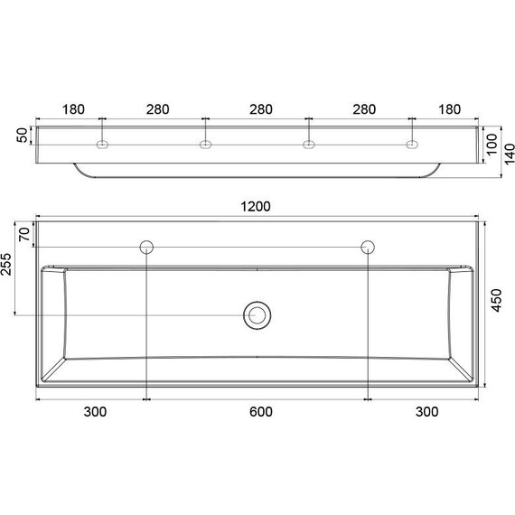 УМЫВАЛЬНИК RAVAK NATURAL DUO 1200