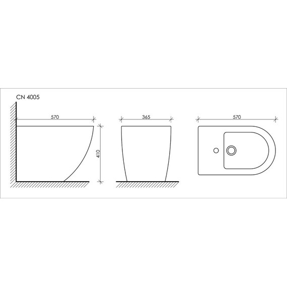 НАПОЛЬНОЕ БИДЕ CERAMICA NOVA METROPOL