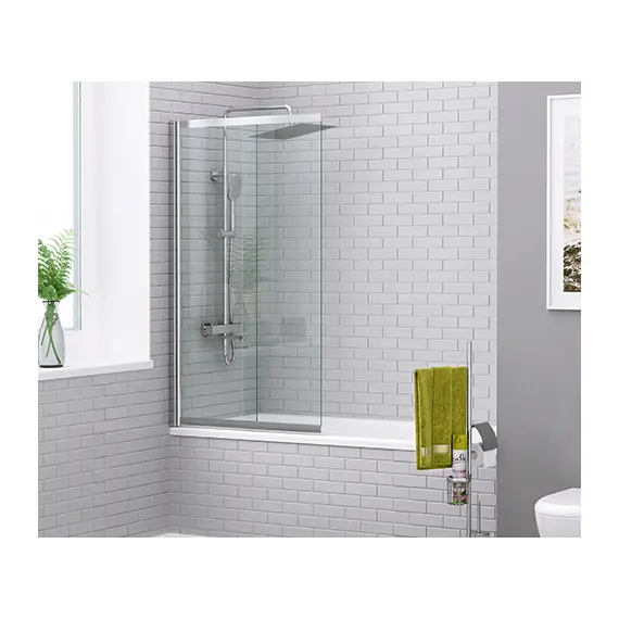 СТЕКЛЯННАЯ ШТОРКА НА ВАННУ WASSERKRAFT DILL 61S02-80 ЧЕРНЫЙ ПРОФИЛЬ