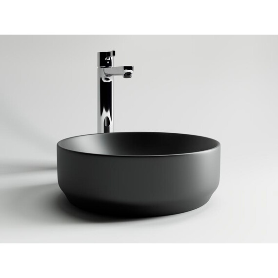 УМЫВАЛЬНИК ЧАША НАКЛАДНАЯ КРУГЛАЯ (ЦВЕТ ЧЁРНЫЙ МАТОВЫЙ) CERAMICA NOVA ELEMENT 355X355X125 ММ