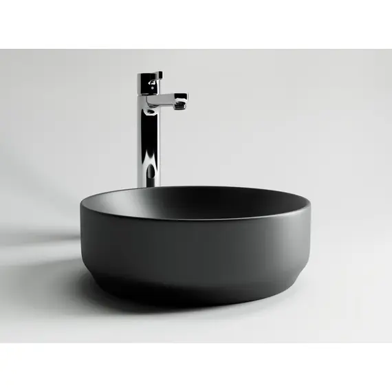 УМЫВАЛЬНИК ЧАША НАКЛАДНАЯ КРУГЛАЯ (ЦВЕТ ЧЁРНЫЙ МАТОВЫЙ) CERAMICA NOVA ELEMENT 355X355X125 ММ