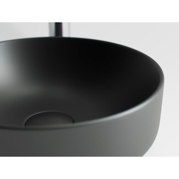 УМЫВАЛЬНИК ЧАША НАКЛАДНАЯ КРУГЛАЯ (ЦВЕТ ЧЁРНЫЙ МАТОВЫЙ) CERAMICA NOVA ELEMENT 355X355X125 ММ