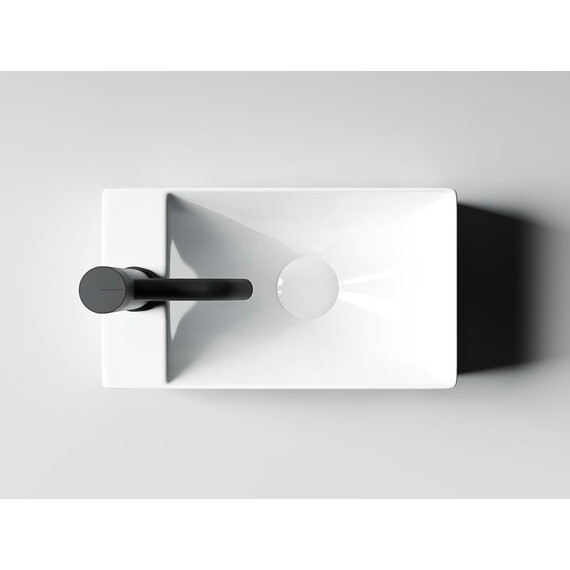 УМЫВАЛЬНИК НАКЛАДНОЙ ПРЯМОУГОЛЬНЫЙ (ОТВЕРСТИЕ ПОД СМЕСИТЕЛЬ L) CERAMICA NOVA ELEMENT 375X215X100 ММ