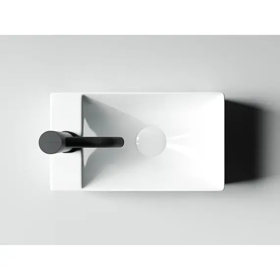 УМЫВАЛЬНИК НАКЛАДНОЙ ПРЯМОУГОЛЬНЫЙ (ОТВЕРСТИЕ ПОД СМЕСИТЕЛЬ L) CERAMICA NOVA ELEMENT 375X215X100 ММ