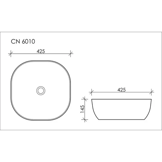 УМЫВАЛЬНИК ЧАША НАКЛАДНАЯ КВАДРАТНАЯ CERAMICA NOVA ELEMENT 415X415X145 ММ