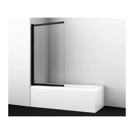 СТЕКЛЯННАЯ ШТОРКА НА ВАННУ WASSERKRAFT DILL 61S02-80 ЧЕРНЫЙ ПРОФИЛЬ