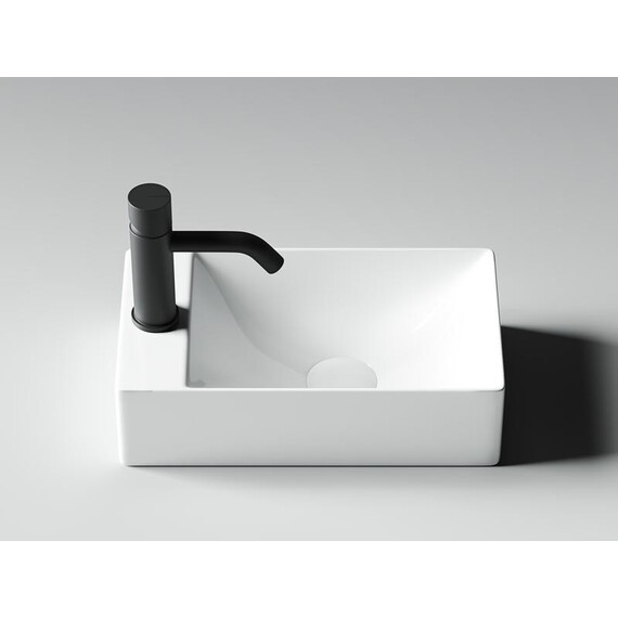 УМЫВАЛЬНИК НАКЛАДНОЙ ПРЯМОУГОЛЬНЫЙ (ОТВЕРСТИЕ ПОД СМЕСИТЕЛЬ L) CERAMICA NOVA ELEMENT 375X215X100 ММ