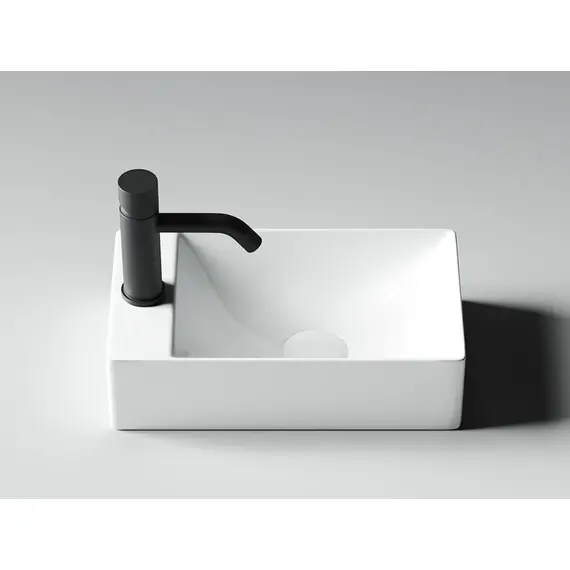 УМЫВАЛЬНИК НАКЛАДНОЙ ПРЯМОУГОЛЬНЫЙ (ОТВЕРСТИЕ ПОД СМЕСИТЕЛЬ L) CERAMICA NOVA ELEMENT 375X215X100 ММ