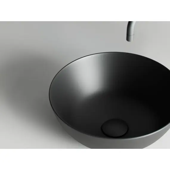 УМЫВАЛЬНИК ЧАША НАКЛАДНАЯ КРУГЛАЯ (ЦВЕТ ЧЁРНЫЙ МАТОВЫЙ) CERAMICA NOVA ELEMENT 358X358X155 ММ