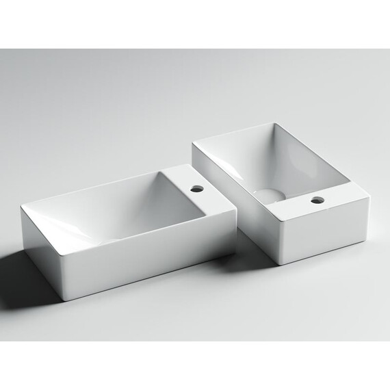 УМЫВАЛЬНИК НАКЛАДНОЙ ПРЯМОУГОЛЬНЫЙ (ОТВЕРСТИЕ ПОД СМЕСИТЕЛЬ R) CERAMICA NOVA ELEMENT 375X215X100 ММ