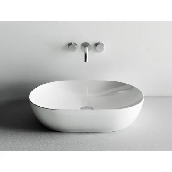 УМЫВАЛЬНИК ЧАША НАКЛАДНАЯ ОВАЛЬНАЯ CERAMICA NOVA ELEMENT 600X415X135 ММ