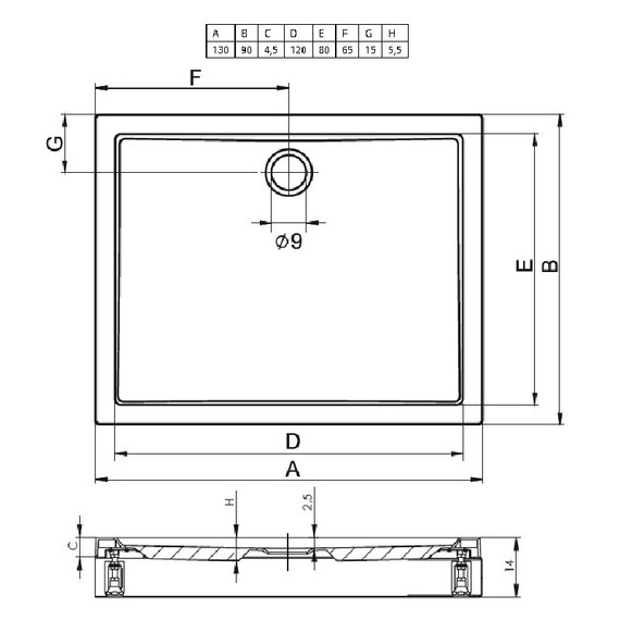 АКРИЛОВЫЙ ДУШЕВОЙ ПОДДОН RIHO DAVOS 263 130X90 БЕЛЫЙ + ПАНЕЛЬ