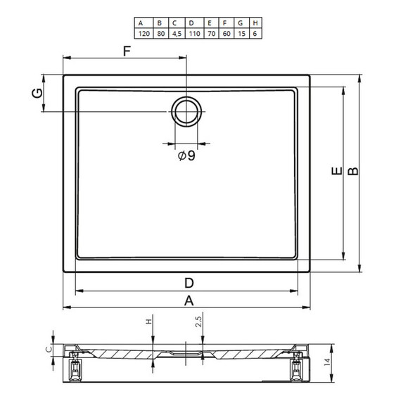 АКРИЛОВЫЙ ДУШЕВОЙ ПОДДОН RIHO DAVOS 275 120X80 БЕЛЫЙ + ПАНЕЛЬ