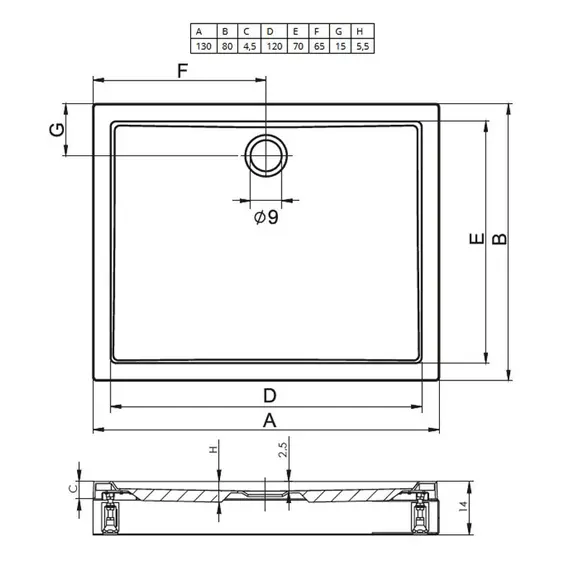 АКРИЛОВЫЙ ДУШЕВОЙ ПОДДОН RIHO DAVOS 243 130X80 БЕЛЫЙ + ПАНЕЛЬ