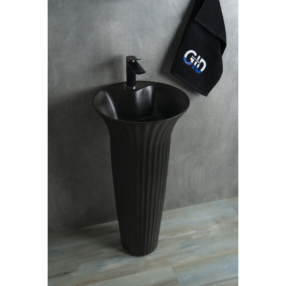 КЕРАМИЧЕСКАЯ НАПОЛЬНАЯ РАКОВИНА GID NB132BG ЧЕРНЫЙ ГРАФИТ