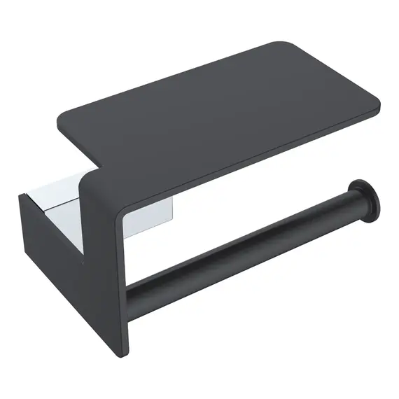 ДЕРЖАТЕЛЬ ТУАЛЕТНОЙ БУМАГИ С ПОЛКОЙ СHROME & BLACK BOHEME Q