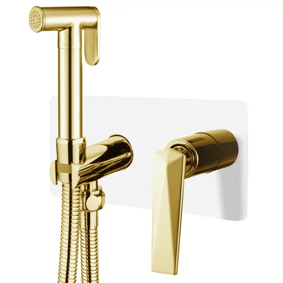 ГИГЕНИЧЕСКАЯ ЛЕЙКА СО СМЕСИТЕЛЕМ BOHEME VENTURO БЕЛЫЙ/ЗОЛОТО