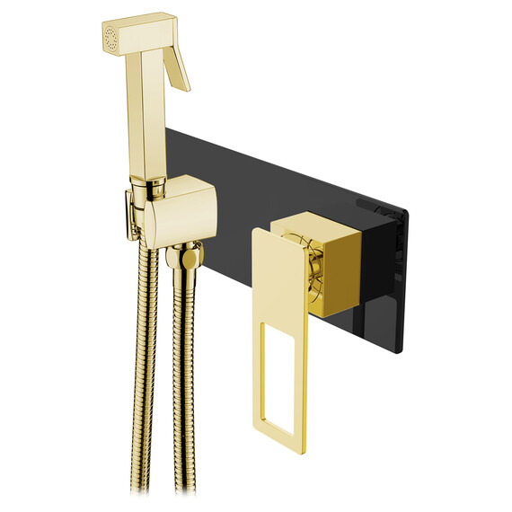 ГИГИЕНТЧЕСКАЯ ЛЕЙКА СО СМЕСИТЕЛЕМ BOHEME Q BLACKGOLD