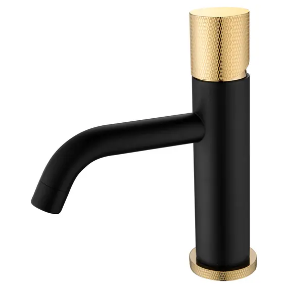 СМЕСИТЕЛЬ ДЛЯ УМЫВАЛЬНИКА НИЗКИЙ BOHEME STICK BLACK TOUCH GOLD