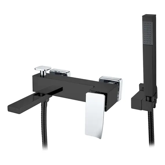 СМЕСИТЕЛЬ ДЛЯ ВАННЫ С ДУШЕМ BOHEME Q BLACKCHROME