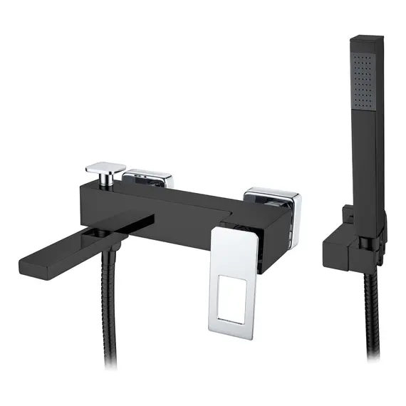 СМЕСИТЕЛЬ ДЛЯ ВАННЫ С ДУШЕМ BOHEME Q BLACKCHROME