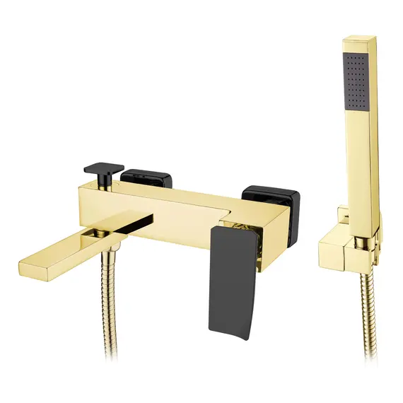 СМЕСИТЕЛЬ ДЛЯ ВАННЫ С ДУШЕМ BOHEME Q GOLDBLACK