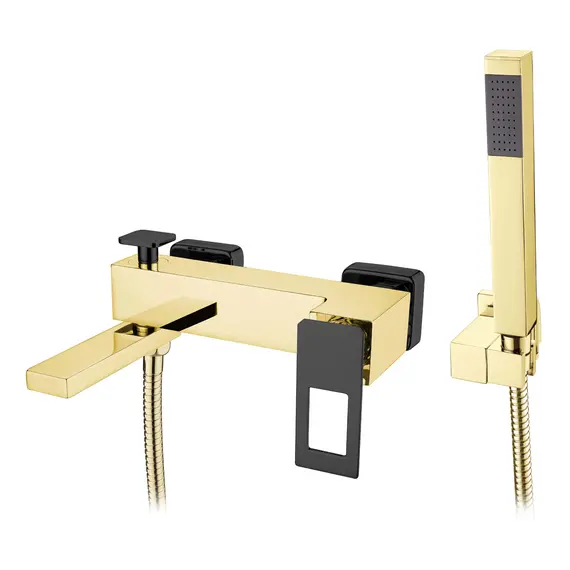 СМЕСИТЕЛЬ ДЛЯ ВАННЫ С ДУШЕМ BOHEME Q GOLDBLACK