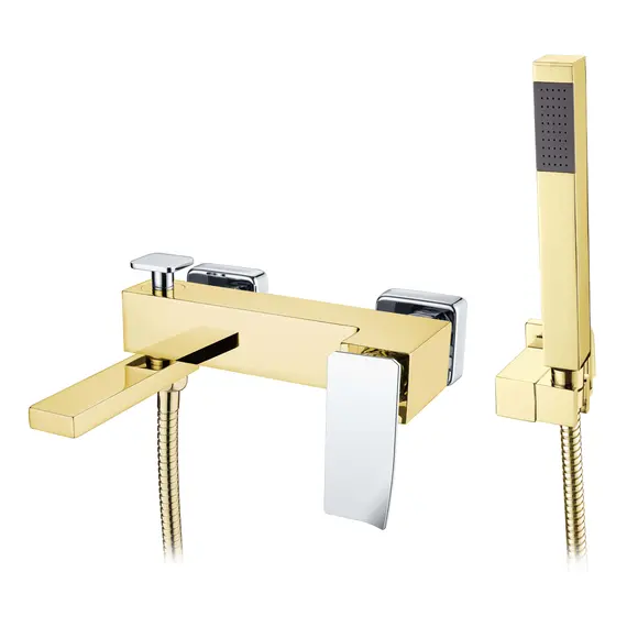 СМЕСИТЕЛЬ ДЛЯ ВАННЫ С ДУШЕМ BOHEME Q GOLDCHROME