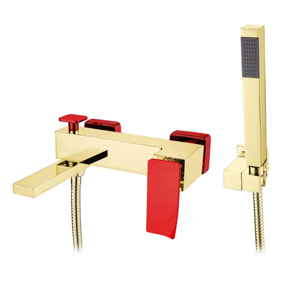 СМЕСИТЕЛЬ ДЛЯ ВАННЫ С ДУШЕМ BOHEME Q GOLDRED