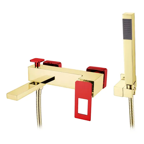 СМЕСИТЕЛЬ ДЛЯ ВАННЫ С ДУШЕМ BOHEME Q GOLDRED