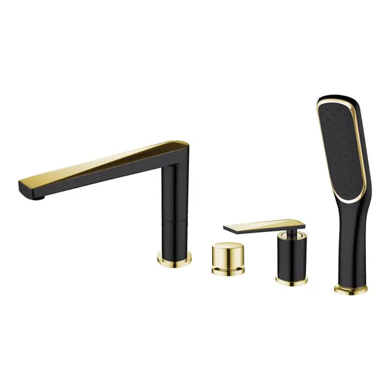 СМЕСИТЕЛЬ НАПОЛЬНЫЙ BOHEME VENTURO ЧЕРНЫЙ/ЗОЛОТО