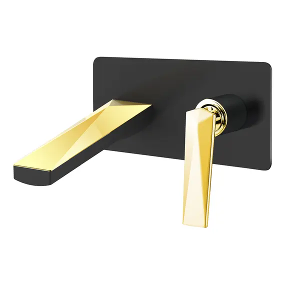 СМЕСИТЕЛЬ ВСТРАИВАЕМЫЙ ДЛЯ УМЫВАЛЬНИКА BOHEME VENTURO ЧЕРНЫЙ/ЗОЛОТО