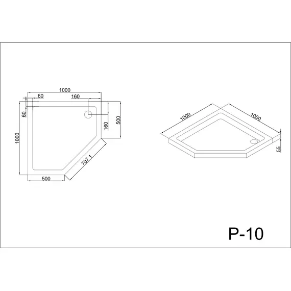 ДУШЕВОЙ ПОДДОН BLACK & WHITE STELLAR WIND SLIM LINE P-10 55 ММ
