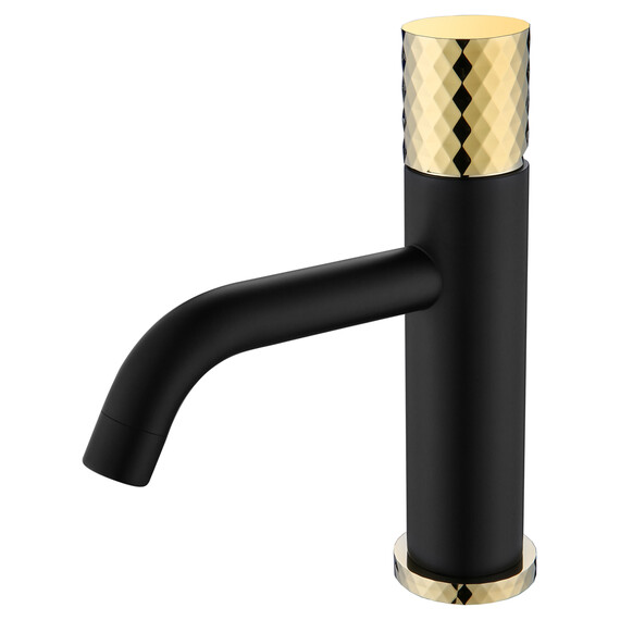 СМЕСИТЕЛЬ ДЛЯ УМЫВАЛЬНИКА НИЗКИЙ BOHEME STICK BLACK DIAMOND GOLD