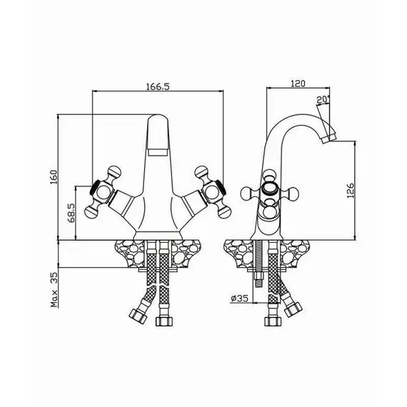 СМЕСИТЕЛЬ ДЛЯ РАКОВИНЫ OLIVE'S GIRONA 01100GR
