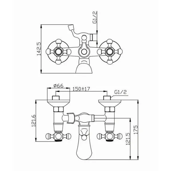 СМЕСИТЕЛЬ ДЛЯ ВАННЫ OLIVE'S GIRONA 01201GR