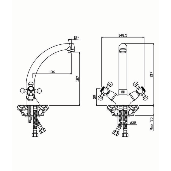 СМЕСИТЕЛЬ ДЛЯ КУХНИ OLIVE'S GIRONA 01430GRG
