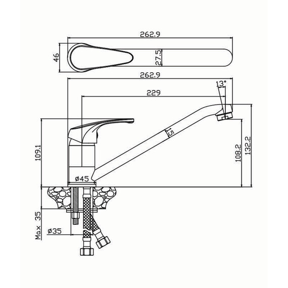 СМЕСИТЕЛЬ ДЛЯ КУХНИ OLIVE'S АVILA 02400AV