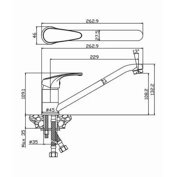 СМЕСИТЕЛЬ ДЛЯ КУХНИ OLIVE'S АVILA 02400AV