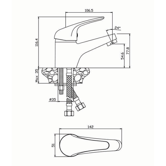 СМЕСИТЕЛЬ ДЛЯ РАКОВИНЫ OLIVE'S LEON 04100LN
