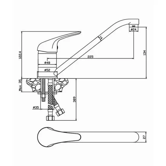 СМЕСИТЕЛЬ ДЛЯ КУХНИ OLIVE'S LEON 04400LN
