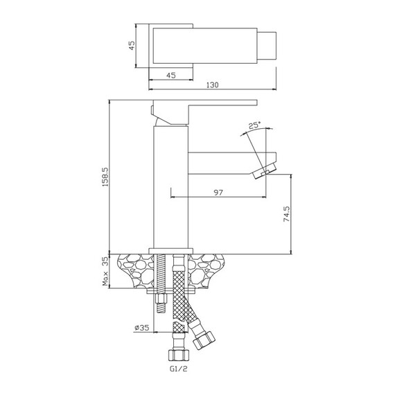 СМЕСИТЕЛЬ ДЛЯ РАКОВИНЫ OLIVE'S GRANADA 05100GN