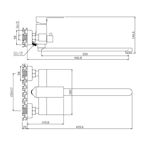СМЕСИТЕЛЬ ДЛЯ ВАННЫ С ДЛИННЫМ ИЗЛИВОМ OLIVE'S GRANADA 05221GN